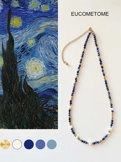 【Original】Van Gogh《Starry Sky》｜Natural Laps Pauli Necklace https://www.xiaohongshu.com/goods-detail/65361656797cb300015157c7