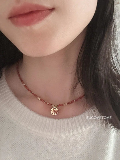 【Original】Get What You Want｜Natural South Red Agate Necklace · marabout+5cmExtension Chain “Ji”，Good Luck https://www.xiaohongshu.com/goods-detail/65939d31ff7b510001b34f92