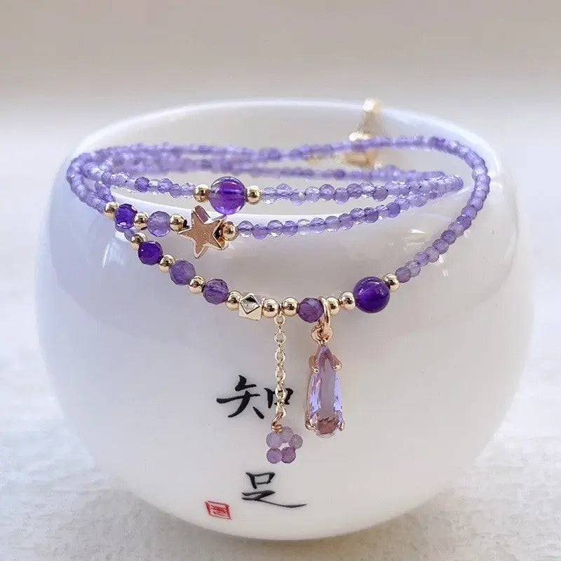 Blossom studio·Natural Amethyst Multi-Layer Twin Bracelet https://www.xiaohongshu.com/goods-detail/65ff63e2ca2e600001e1cbad