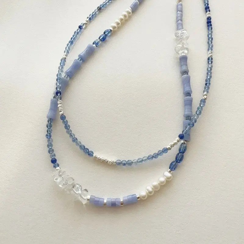 Blossom studio·Natural Stone Stitching Necklace Stitching Necklace｜Elegant White · Light Blue https://www.xiaohongshu.com/goods-detail/65acacaba42c9a0001e6e467