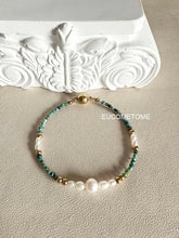 Load image into Gallery viewer, EUCOMETOME · 【Original】Mengzhong Garden｜Natural Turquoise Pearl Bracelet · 16.5cm(Wrist Size Net Size for One Circle14.5-15cm） https://www.xiaohongshu.com/goods-detail/652624793168ac0001f1715b