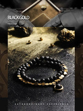 Load image into Gallery viewer, GUI [Black Gold] Volcanic Rock Multi-Layer Bracelet Men&#39;s Trendy Niche Bead Bracelets High Senses for Boyfriend Ornament Buddha&amp;Energy