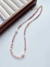 Load image into Gallery viewer, Blossom studio·S925Sterling Silver Pink Natural Stone Stitching Necklace｜43+5cm|Customized https://www.xiaohongshu.com/goods-detail/65992677ff7b510001a62c64