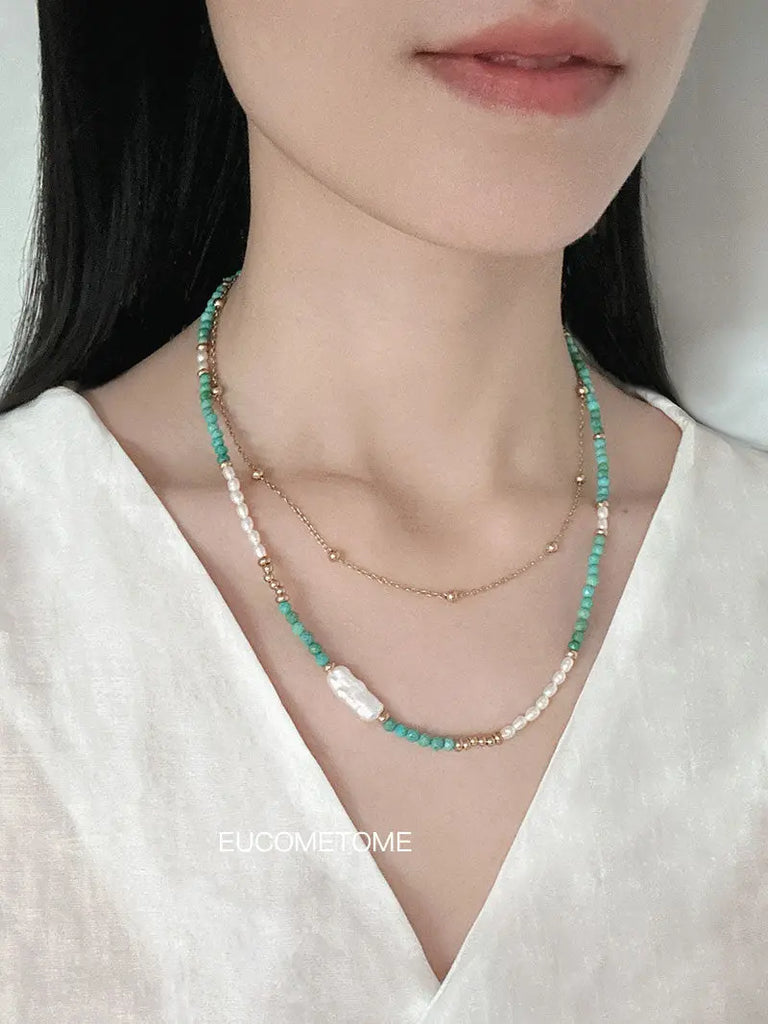 【Original】Eternal Love｜Natural Turquoise&Baroque Necklace https://www.xiaohongshu.com/goods-detail/651a58272d9cd80001749259