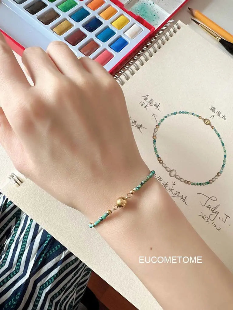 EUCOMETOME · 【Original】Mengzhong Garden｜Natural Turquoise Pearl Bracelet · 16.5cm(Wrist Size Net Size for One Circle14.5-15cm） https://www.xiaohongshu.com/goods-detail/652624793168ac0001f1715b