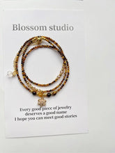 Load image into Gallery viewer, Blossom studio·Grain of Rice Natural Stone Three-Ring Bracelet, multiple ways to wear · Brown https://www.xiaohongshu.com/goods-detail/655db3b454251d00016de4e7