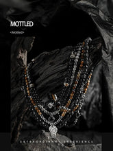 Load image into Gallery viewer, Guli [Mottled] Retro High-Grade Black Agate Beaded Necklace Men&#39;s Trendy Special-Interest Design Volcanic Rock Sweater Chain Buddha&amp;Energy