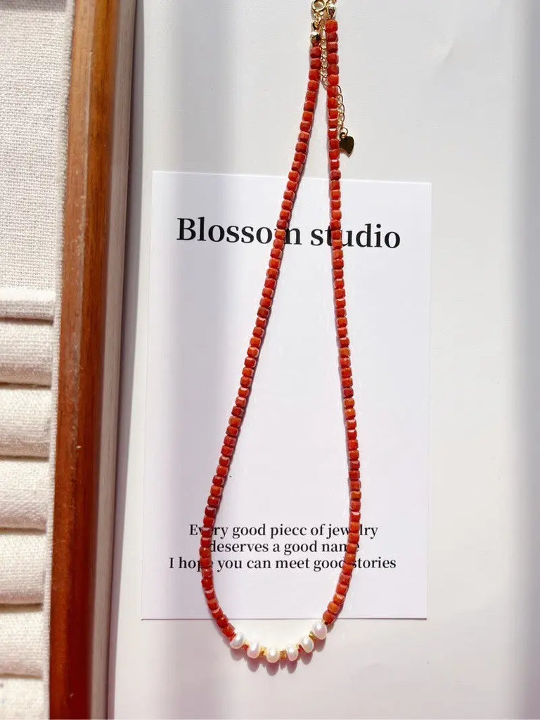 Blossom studio·National Style Southern Red Agate Natural Stone Pearl Stitching Necklace｜40+5｜Customized · Sky Blue https://www.xiaohongshu.com/goods-detail/65b0a897dd621c000150d66f