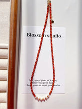 Load image into Gallery viewer, Blossom studio·National Style Southern Red Agate Natural Stone Pearl Stitching Necklace｜40+5｜Customized · Sky Blue https://www.xiaohongshu.com/goods-detail/65b0a897dd621c000150d66f