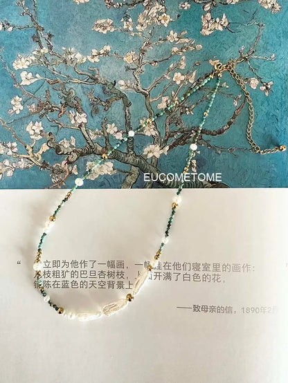 【Original】Van Gogh《Blooming Apricot Flower》｜Natural Turquoise Baroque Necklace https://www.xiaohongshu.com/goods-detail/65311df089cbb90001660ae2