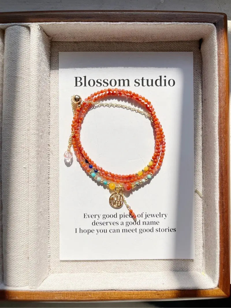 Blossom studio·Southern Red Agate Natural Stone Three-Ring Bracelet｜One style for dual-wear https://www.xiaohongshu.com/goods-detail/659377d84207d300018ed258