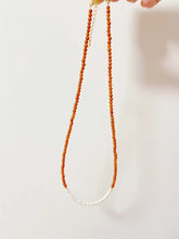 Load image into Gallery viewer, Blossom studio·S925Sterling Silver Natural South Red Agate Pearl Stitching Necklace｜40+cm https://www.xiaohongshu.com/goods-detail/6576dcb26bfd600001125f41