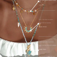 Load image into Gallery viewer, Back Wood | Blue Sun Original Crystal Ore Design Custom Beaded Necklace Buddha&amp;Energy