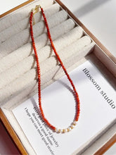 Load image into Gallery viewer, Blossom studio·National Style Southern Red Agate Natural Stone Pearl Stitching Necklace｜40+5｜Customized · Sky Blue https://www.xiaohongshu.com/goods-detail/65b0a897dd621c000150d66f