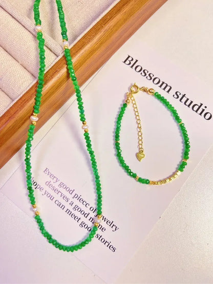 Blossom studio·S925Sterling Silver Emerald Natural Stone Pearl Stitching Necklace｜40+5 cm｜Fixed · Necklace40+5 https://www.xiaohongshu.com/goods-detail/657586ad9cf6bb00015c419e