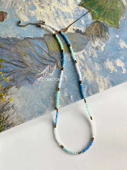 【Original】Natural Moonstone&Amazonite Gradient Necklace（Bracelet Can Be Made around Three Circles） https://www.xiaohongshu.com/goods-detail/661cb1b36e7b1900012ec1a2