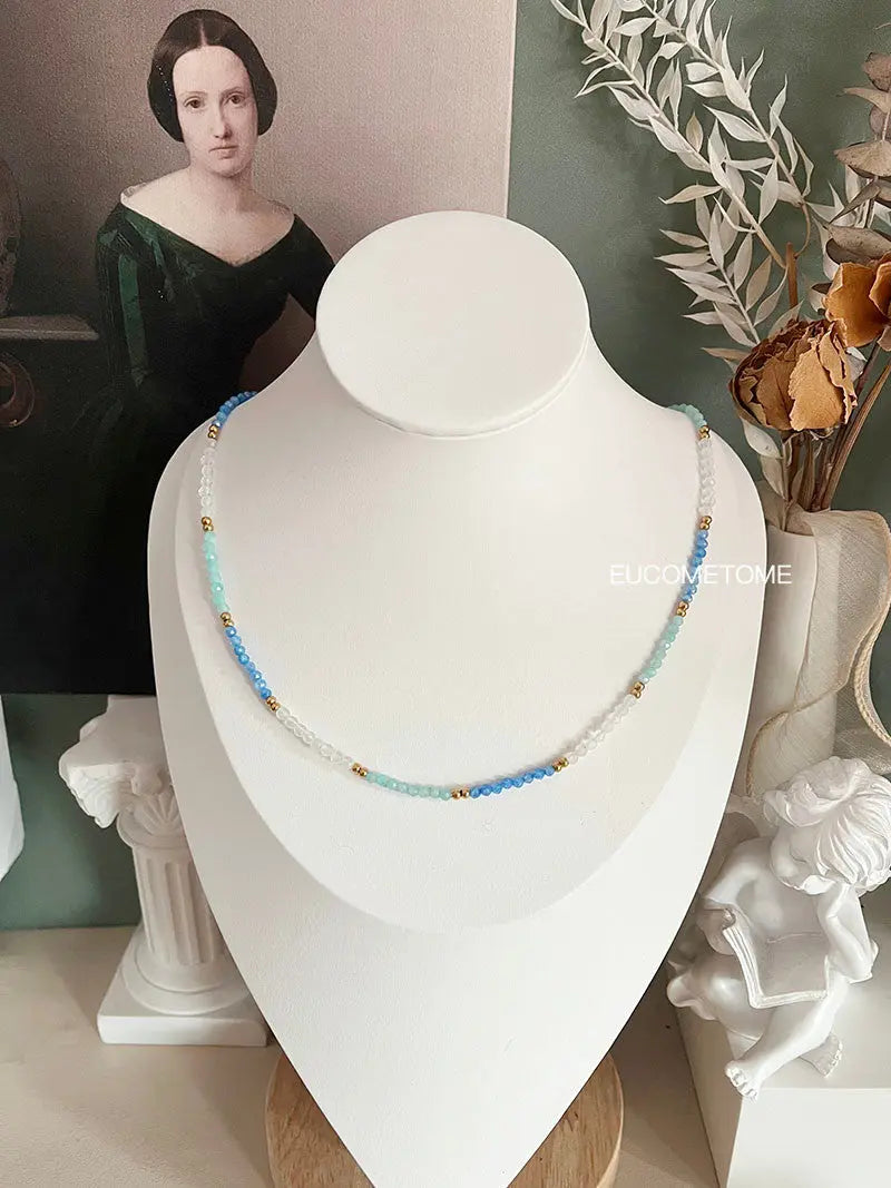 【Original】Natural Moonstone&Amazonite Gradient Necklace（Bracelet Can Be Made around Three Circles） https://www.xiaohongshu.com/goods-detail/661cb1b36e7b1900012ec1a2
