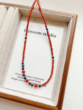 Load image into Gallery viewer, Blossom studio·Natural South Red Agate Laps Pauli Stitching Necklace｜Customized｜40+5 https://www.xiaohongshu.com/goods-detail/6582bec046743600016708da