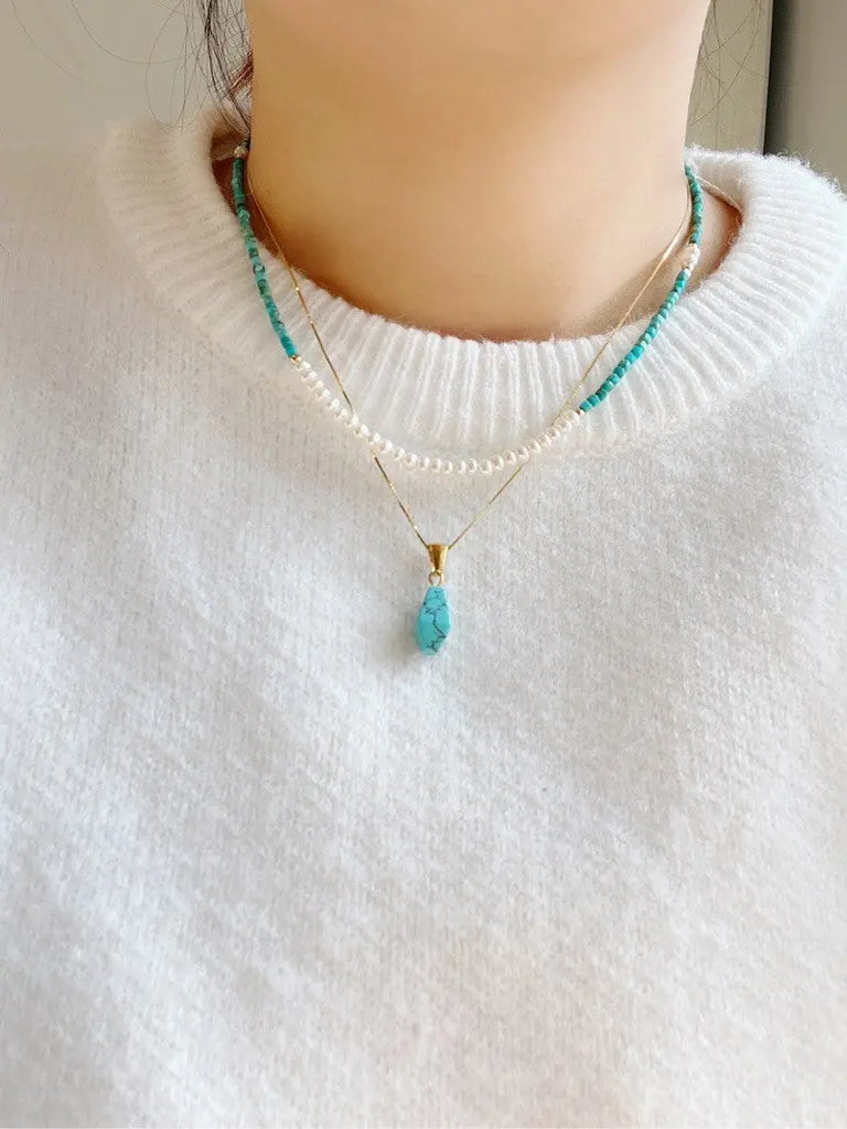 Blossom studio·S925Sterling Silver Turquoise Pearl Necklace｜Customized｜40+5 · 925Sterling Silver Turquoise Pendant Necklace https://www.xiaohongshu.com/goods-detail/6588fe3a1105ca00010b4c70