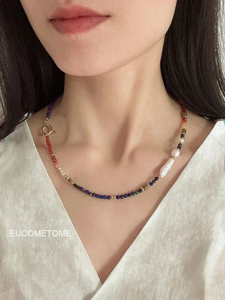 【Original】Van Gogh《Sunflower》｜Lapis Lazuli Baroque Necklace · 53cmLeft and Right（without Buckle） https://www.xiaohongshu.com/goods-detail/656ad31c8213290001c03190