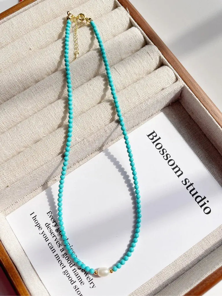 Blossom studio·National Style Southern Red Agate Natural Stone Pearl Stitching Necklace｜40+5｜Customized · Sky Blue https://www.xiaohongshu.com/goods-detail/65b0a897dd621c000150d66f