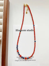 Load image into Gallery viewer, Blossom studio·Natural South Red Agate Laps Pauli Stitching Necklace｜Customized｜40+5 https://www.xiaohongshu.com/goods-detail/6582bec046743600016708da