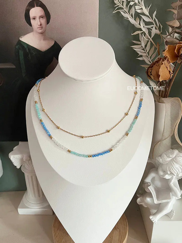 【Original】Natural Moonstone&Amazonite Gradient Necklace（Bracelet Can Be Made around Three Circles） https://www.xiaohongshu.com/goods-detail/661cb1b36e7b1900012ec1a2