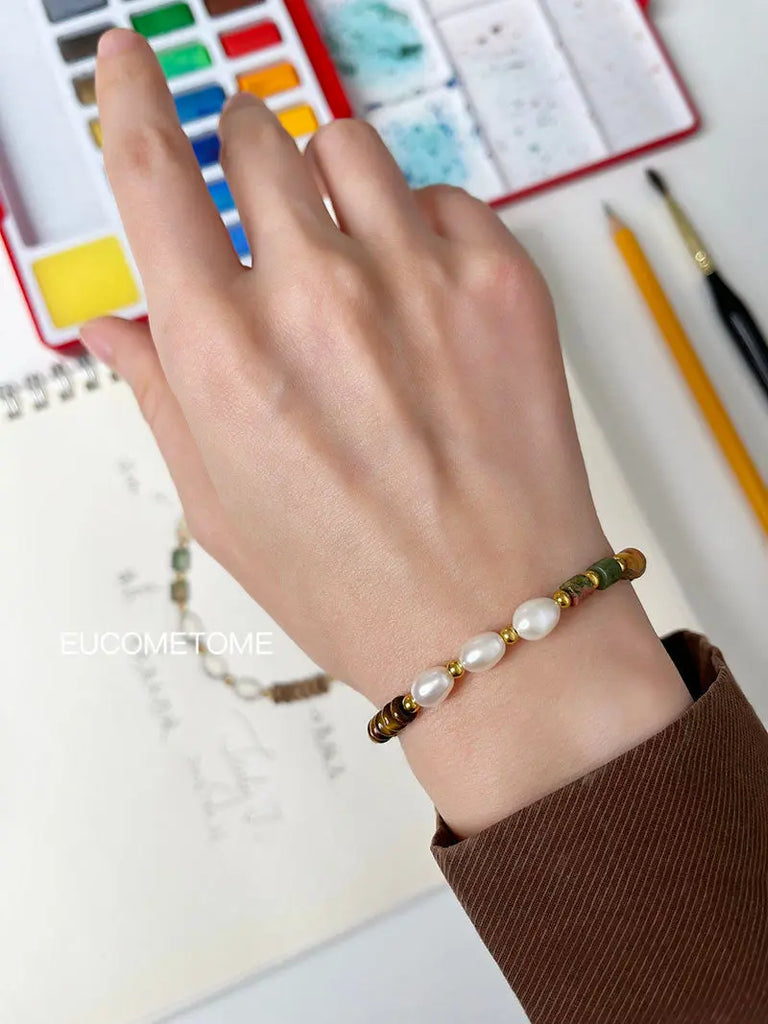 【Original】Spring and Autumn｜Maillard Natural Tigereye Pearl Bracelet https://www.xiaohongshu.com/goods-detail/6551aa0d1d23950001d2e502