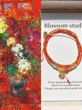 Blossom studio·Natural Stone Southern Red Agate Three-Ring Bracelet