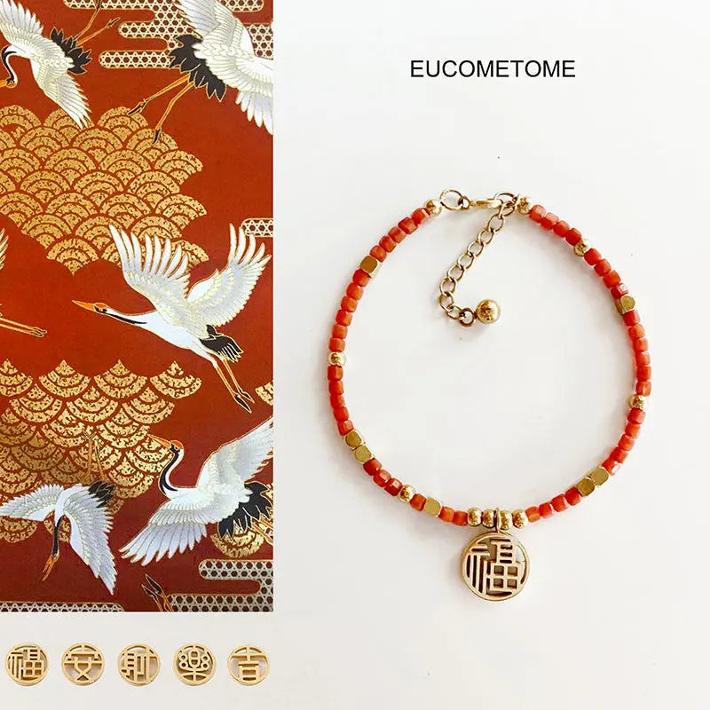 EUCOMETOME · 【Original】Get What You Want｜Natural South Red Agate Bracelet · “Le”， Enjoy Life 18+2.5cmExtension Chain（Suitable for Cleaning Hand Circumference16-17.5cm） https://www.xiaohongshu.com/goods-detail/6598d92418def20001c6d981