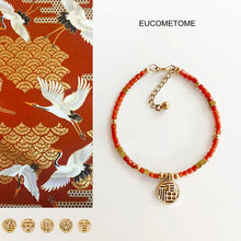 Load image into Gallery viewer, EUCOMETOME · 【Original】Get What You Want｜Natural South Red Agate Bracelet · “Le”， Enjoy Life 18+2.5cmExtension Chain（Suitable for Cleaning Hand Circumference16-17.5cm） https://www.xiaohongshu.com/goods-detail/6598d92418def20001c6d981