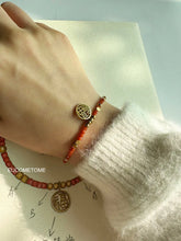 Load image into Gallery viewer, EUCOMETOME · 【Original】Get What You Want｜Natural South Red Agate Bracelet · “Le”， Enjoy Life 18+2.5cmExtension Chain（Suitable for Cleaning Hand Circumference16-17.5cm） https://www.xiaohongshu.com/goods-detail/6598d92418def20001c6d981