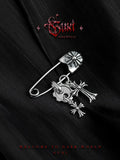 [Call] Cross 925 Silver Breast Pin Men's Niche High Sense Pin for Boyfriend Accessories Suit