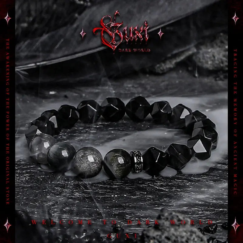 [Time] Obsidian Bracelet Men's High-Grade Niche Beads Couple Bracelet for Boyfriend Birthday Gift Buddha&Energy