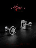 Fengshui Crystal jewelry[Playing Cards] Dark Style Original Retro Niche  Stud Ea