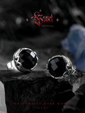 GUI [Night Shadow] Dark Style Retro Black Agate Earring