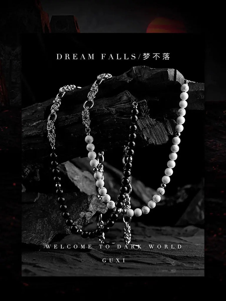 Fengshui Crystal Jewelry[Dream] Black Agate Titanium Steel NecklaceFengshui Crystal Jewelry [Dream] Black Agate Titanium Steel Necklace Men's Design Sense Niche Black and White Beaded High-Grade Sweater Chain
Chain material: titaniuBuddha&EnergyBuddha&EnergyFengshui Crystal Jewelry[Dream] Black Agate Titanium Steel Necklace