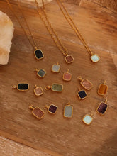 Load image into Gallery viewer, Black Wood Natural Crystal Square Plate Necklace Daily Simple Exquisite Buddha&amp;Energy