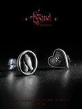 Fengshui Crystal Jewelry[Floating Life] Dark Style 925 Silver Stud Earrings