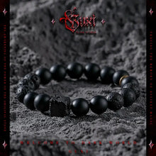 Load image into Gallery viewer, Fengshui Crystal Jewelry [Moon Dust] Special-Interest Design Black AgaFengshui Crystal Jewelry [Moon Dust] Special-Interest Design Black Agate Bracelet Boys Volcanic Rock Bead Bracelets Ornament Birthday Gift
Style: Original designNoveBuddha&amp;EnergyBuddha&amp;EnergyFengshui Crystal Jewelry [Moon Dust] Special-Interest Design Black Agate Bracelet