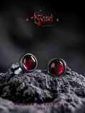 Fengshui Crystal jewelry [Red Illusion] Dark Style Vintage  Stud Earrings