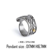 Load image into Gallery viewer, Fengshui Crystal Jewelry[Brilliant] Original Design Titanium Steel RetFengshui Crystal Jewelry[Brilliant] Original Design Titanium Steel Retro Minority Ring Men&#39;s High-Grade Personality Ring Fashion Ornament
Material: titanium steelPatBuddha&amp;EnergyBuddha&amp;EnergyFengshui Crystal Jewelry[Brilliant] Original Design Titanium Steel Retro Minority Ring