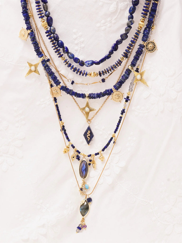 Black Wood | "Pontiff Maximus Dharma-Vessel" Original Lapis Lazuli Series Custom Beaded Necklace Buddha&Energy