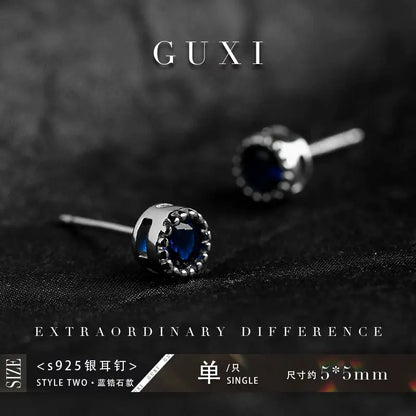 GUI [Dyed] Colorful Zircon 925 Silver Stud Earrings Men's Single High-Brand: GUIStyle: Original designNovelty: FreshItem No.: GE220915Metal Material: 925 silverIn stock or not: spot goodsMaterial: SilverStore name: Buddha &amp; energy Buddha&EnergyBuddha&EnergyGUI [Dyed] Colorful Zircon 925 Silver Stud Earrings Men'
