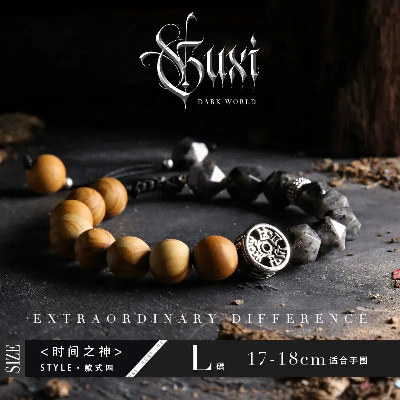 GUI [Gods] Dark Style Crystal Bracelet Boys Retro Couple Bead BraceletBuddha&EnergyBuddha&EnergyGUI [Gods] Dark Style Crystal Bracelet Boys Retro Couple Bead Bracelets