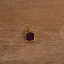 Load image into Gallery viewer, Black Wood Natural Crystal Square Plate Earrings Daily Simple Exquisite Buddha&amp;Energy