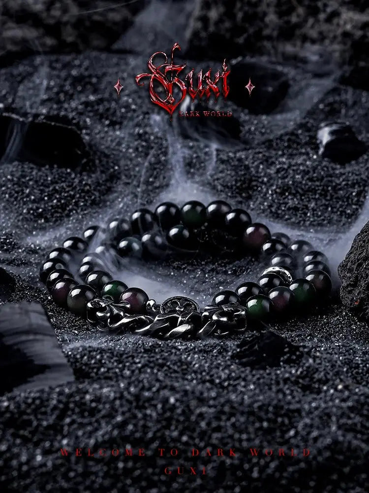 Fengshui Crystal Jewelry[Founder] Dark Style Obsidian BraceletFengshui Crystal Jewelry[Founder] Dark Style Obsidian Bracelet Men's High Sense Bead Bracelets for Boyfriend Birthday Gift
Material: natural crystal/semi-precious stBuddha&EnergyBuddha&EnergyFengshui Crystal Jewelry[Founder] Dark Style Obsidian Bracelet