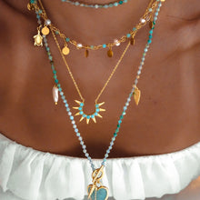 Load image into Gallery viewer, Back Wood | Blue Sun Original Crystal Ore Design Custom Beaded Necklace Buddha&amp;Energy