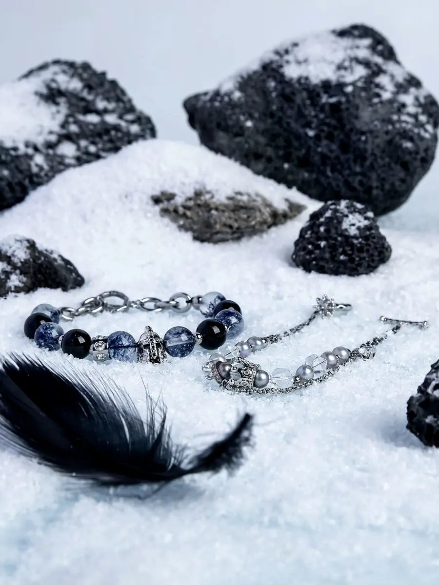 GUI [Knight Princess] Niche Couple Bracelet High Sense Crystal Beads Bracelet for Boys Girlfriend Gift Buddha&Energy