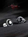 Fengshui Crystal jewelry[Day] Original Black Moissanite Rhinestone Ear Studs